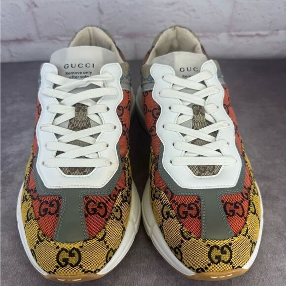 Gucci Mens Rython Multicolor Sneakers  GG Canvas 9 - Picture 5 of 14
